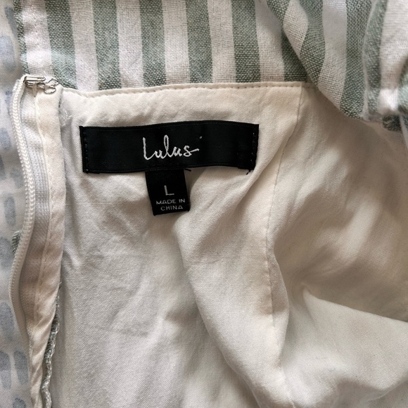 Lulu's White and Green Off-Shoulder Jumpsuit - Picture 14 of 14